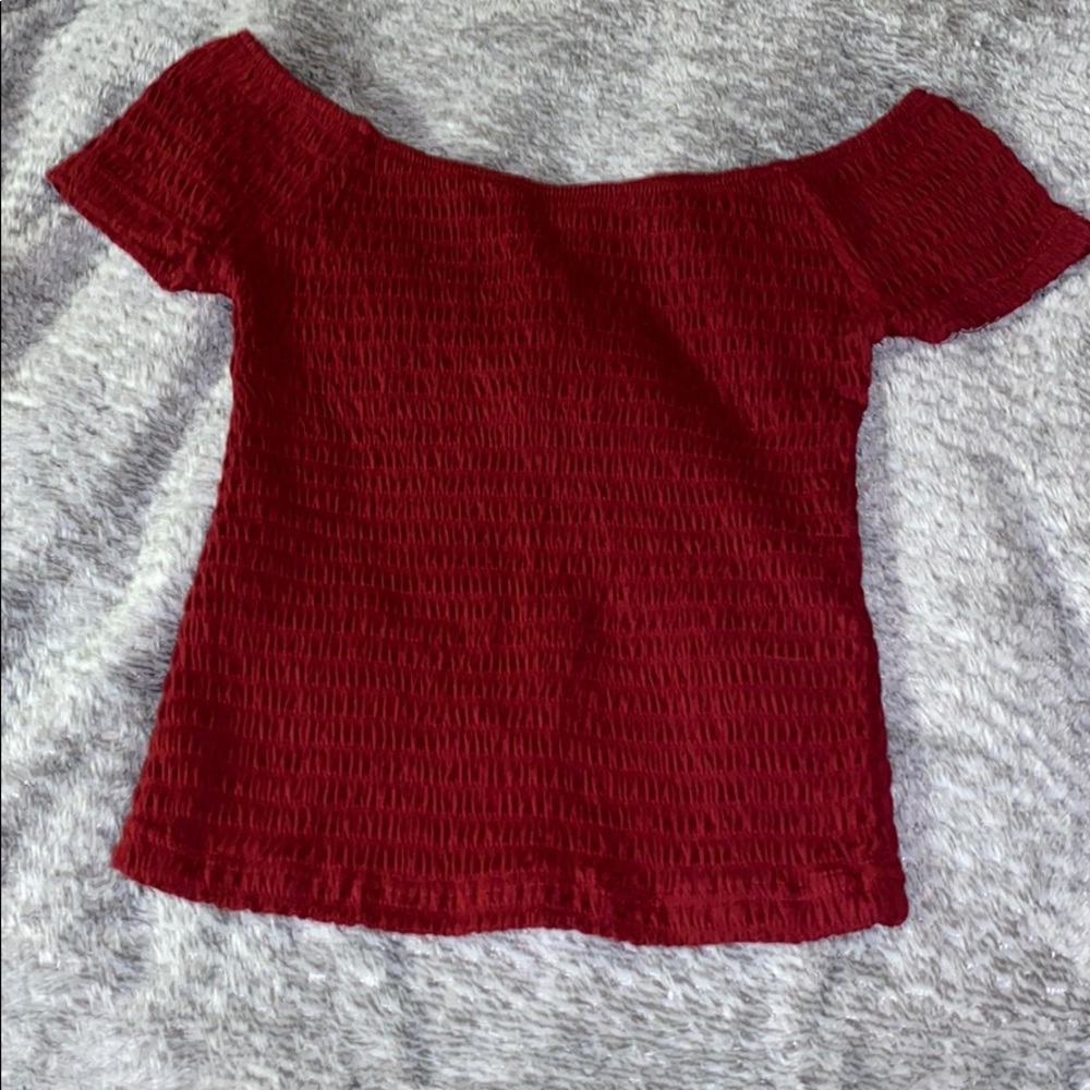 Red Off the Shoulder Top